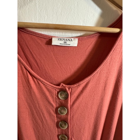 Zenana Women's Plus Romper Jumper Coral Knit Tank Button Tie Waist Size 3X - Picture 4 of 6